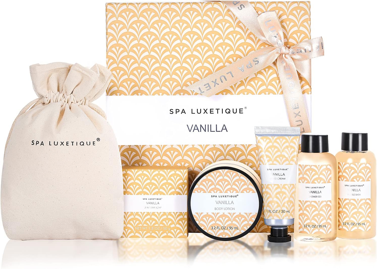 Spa Luxetique Spa Gift Set, 6pcs Vanilla Bath Gifts for Women, Travel Gift Box w...