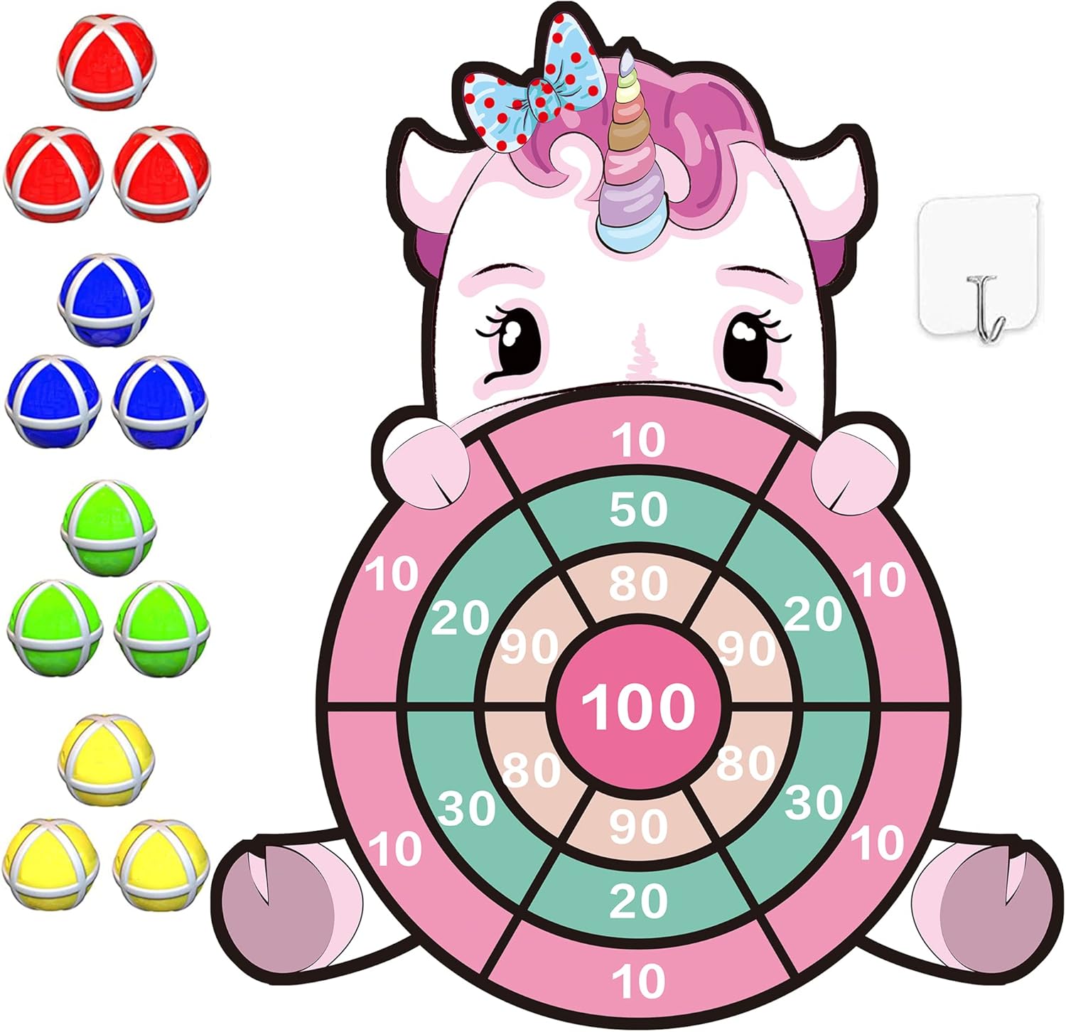 76CM Large Dinosaur & Unicorn DartBoard Gmaes for Kids-Best Party Decoration for...