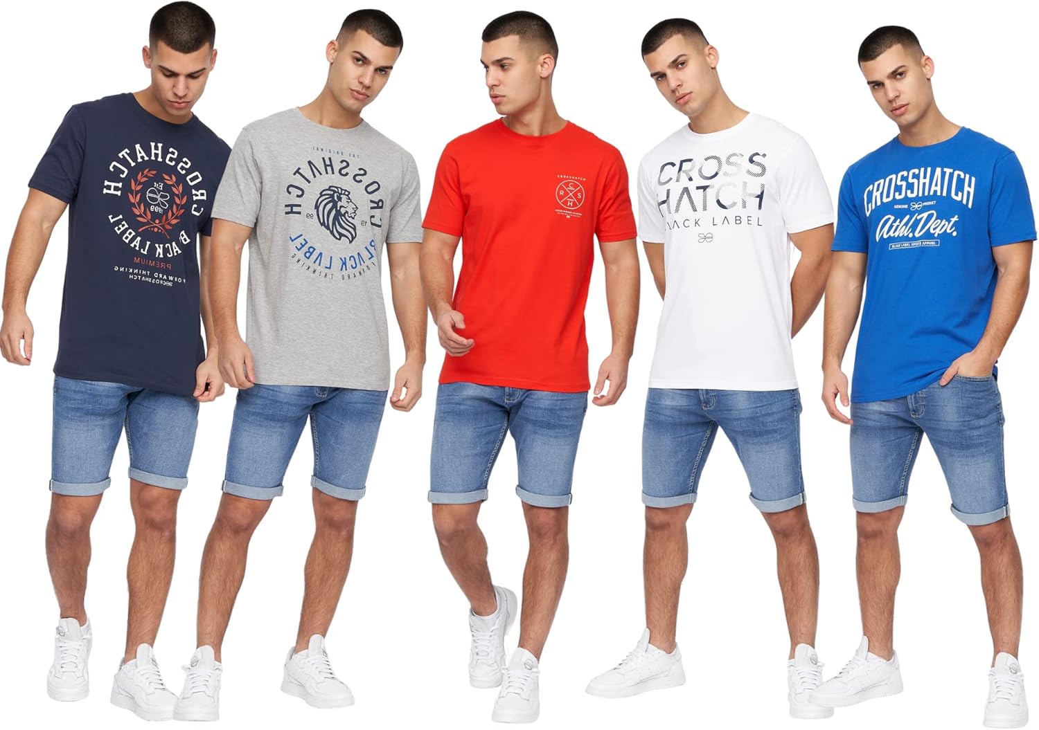 Crosshatch(5 & 6PACK Men's Comfort Everyday Essentials Crew Neck T-Shirt, Design...