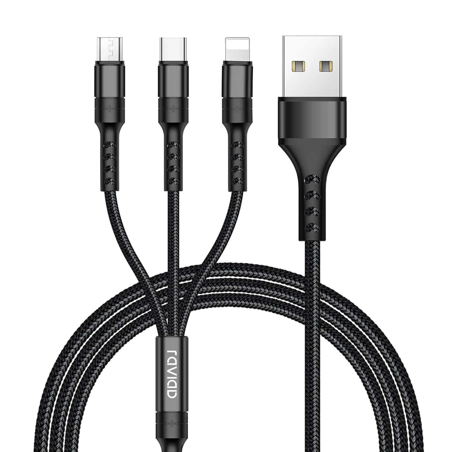 RAVIAD Multi Charger Cable, 3 in 1 Charger Cable 3A USB Fast Charging Cord [1.2M...