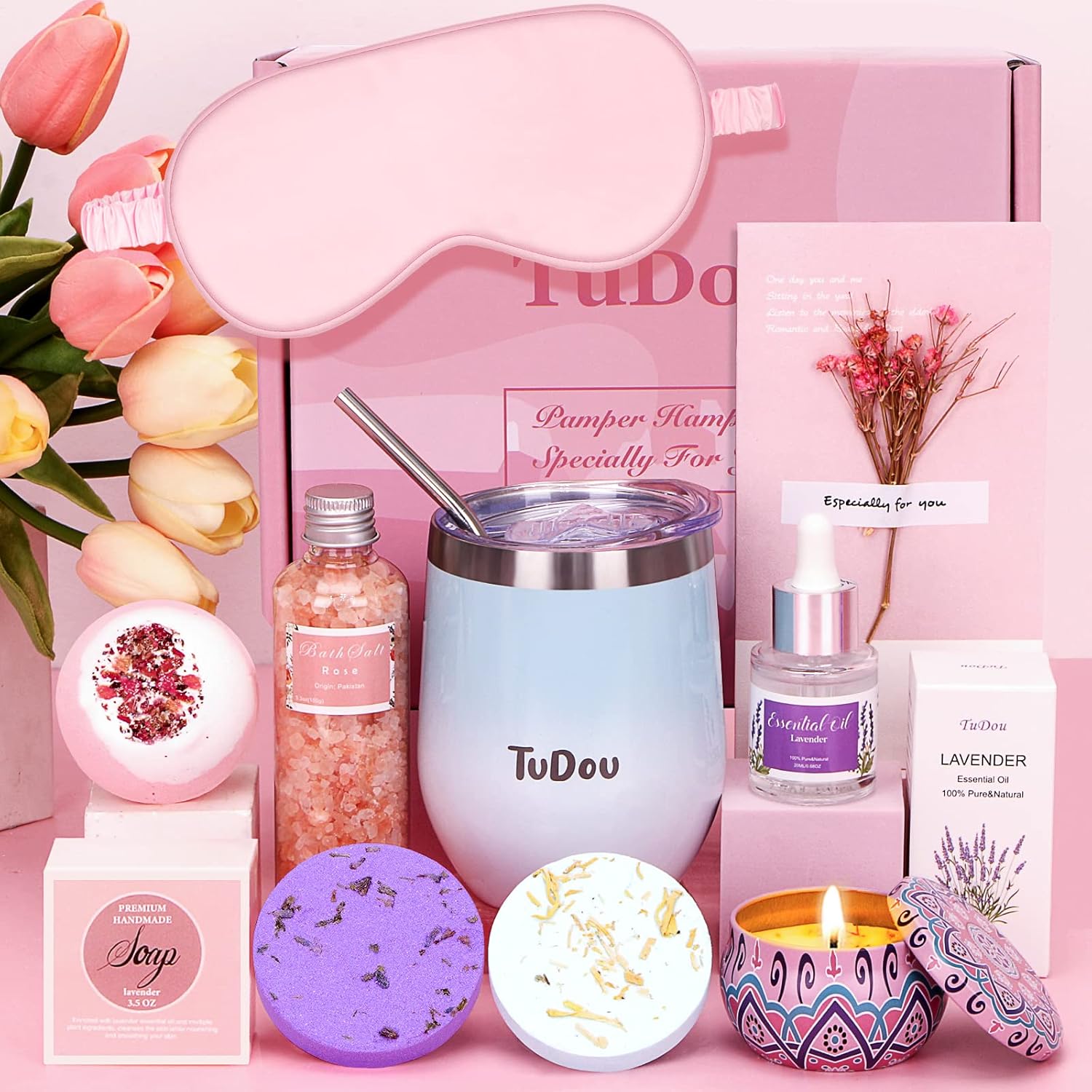 Birthday Pamper Gifts for Women, Unique Self Care Package Relaxation Spa Bath Se...