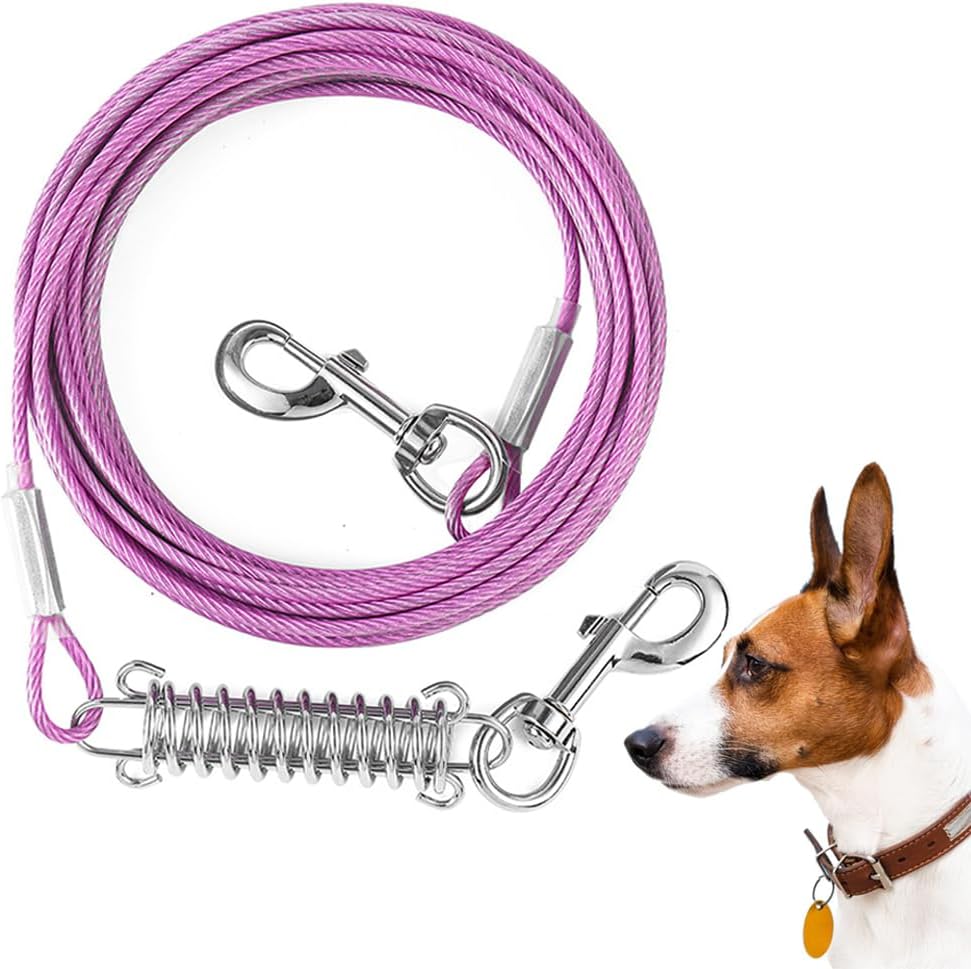 Mi Metty Dog Tie Out Cable,25ft Chew Proof Dog Chain for Outside Dog Lead with A...