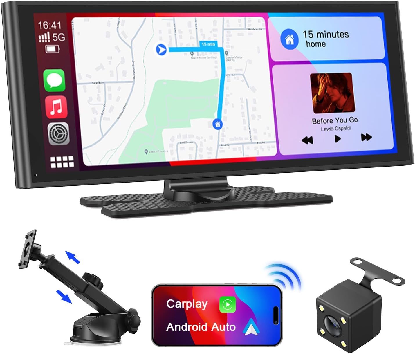 Avylet 9.26" Wireless Car Stereo for Apple Carplay & Android Auto with Backup Ca...