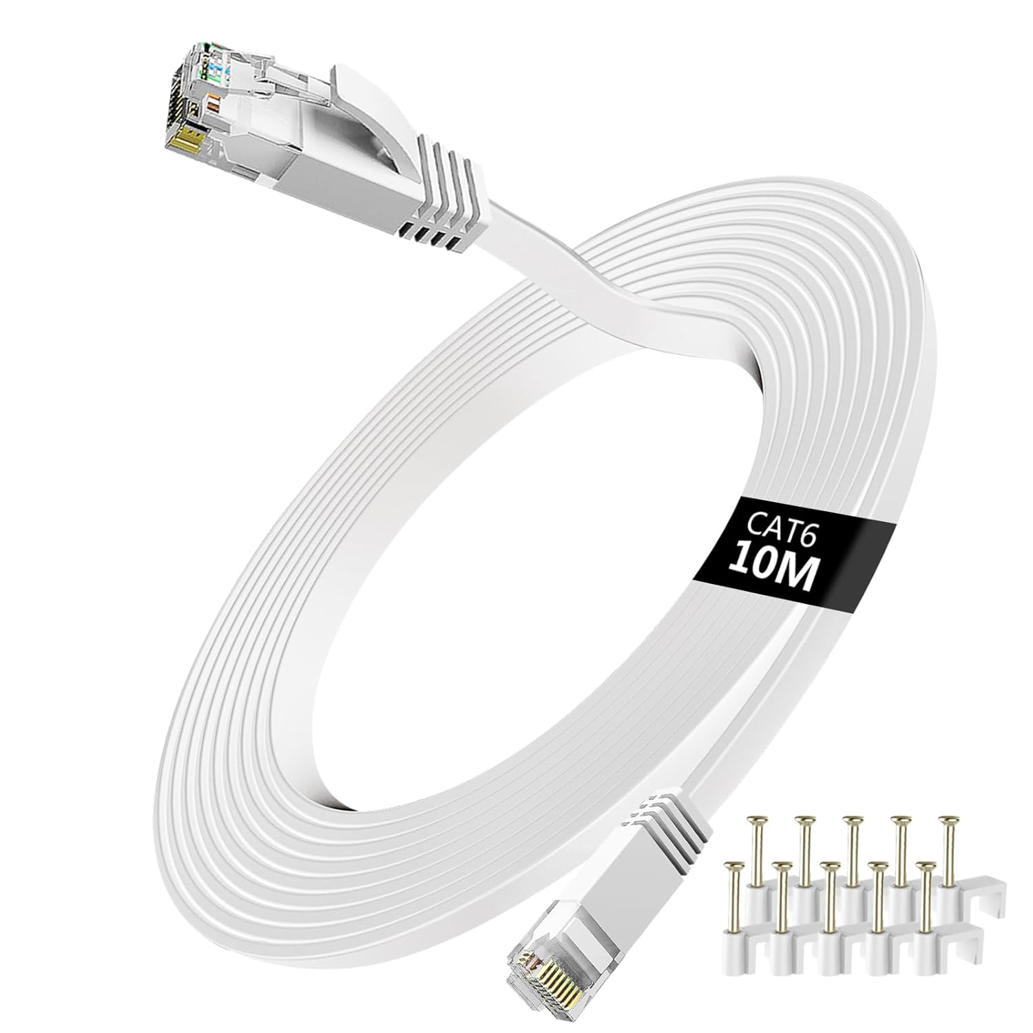 Lemeend Ethernet Cable 10m,Cat6 Gigabit Lan Network RJ45 High-Speed Patch Cord 2...