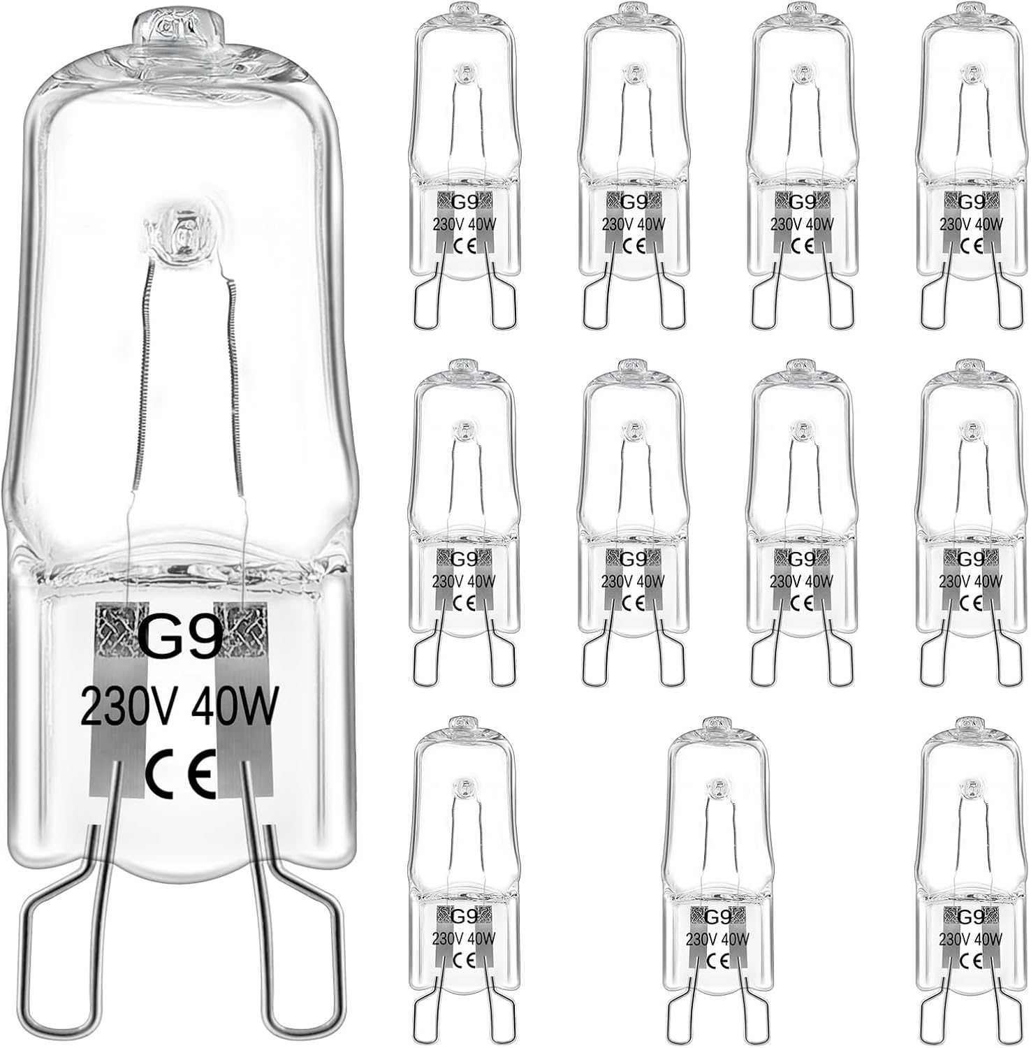 Morotty 12 Pack G9 Halogen Bulbs 40W Dimmable, Clear Capsule G9 Halogen Light Bu...