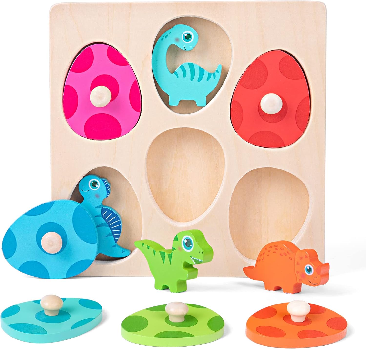 LZDMY Baby Wooden Montessori Dinosaur Puzzles Toys for Boys Girls 1 2 3 Year Old...