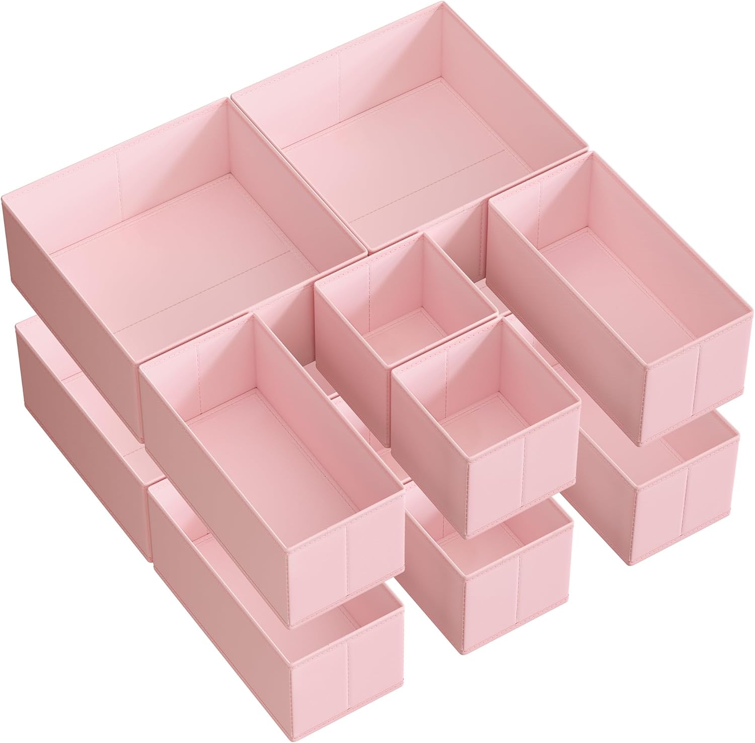 SONGMICS Drawer Organisers, Dresser Dividers, Set of 12, Foldable Fabric Storage...
