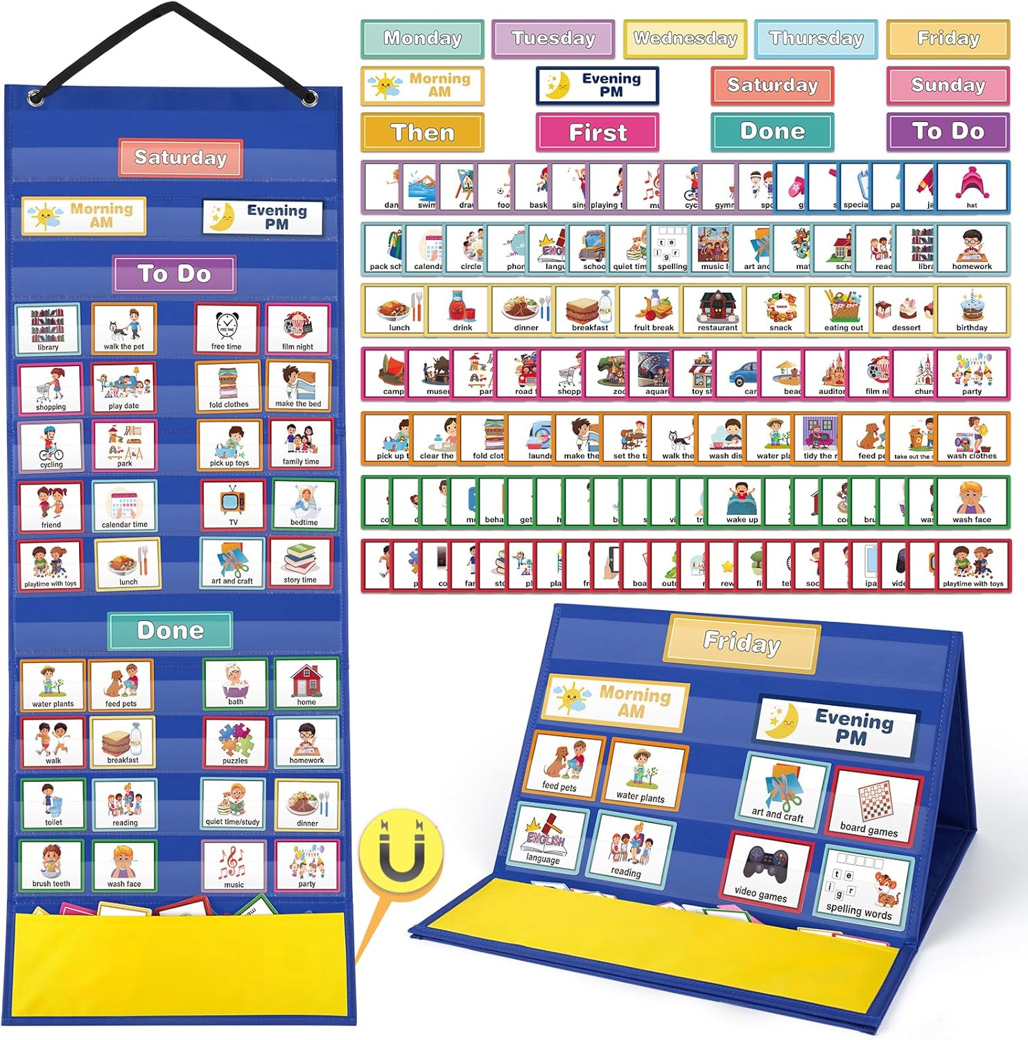 Visual Timetable 132 PECS Cards Weekly Behaviour Charts for Children, Now and Ne...