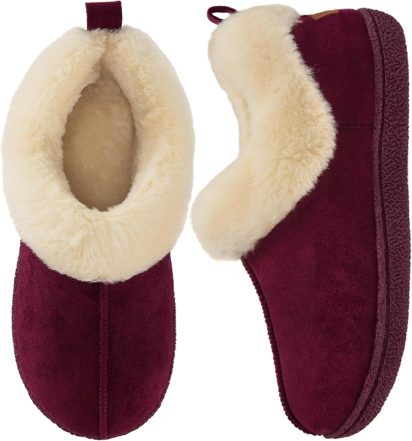 HomeTop Women's Closed back Slippers Faux Wool Warm Non Slip Outdoor Indoor Hous...
