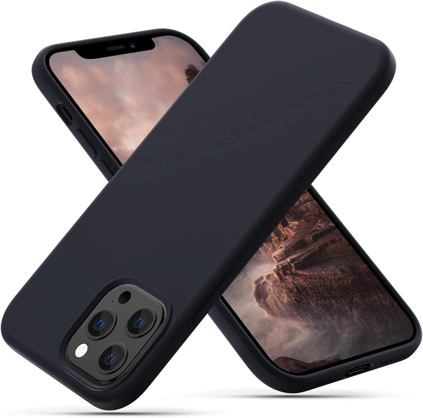 CALOOP Slim-Fit for iPhone 12 Pro Max Case,Skin Soft Liquid Silicone,Sturdy Shoc...