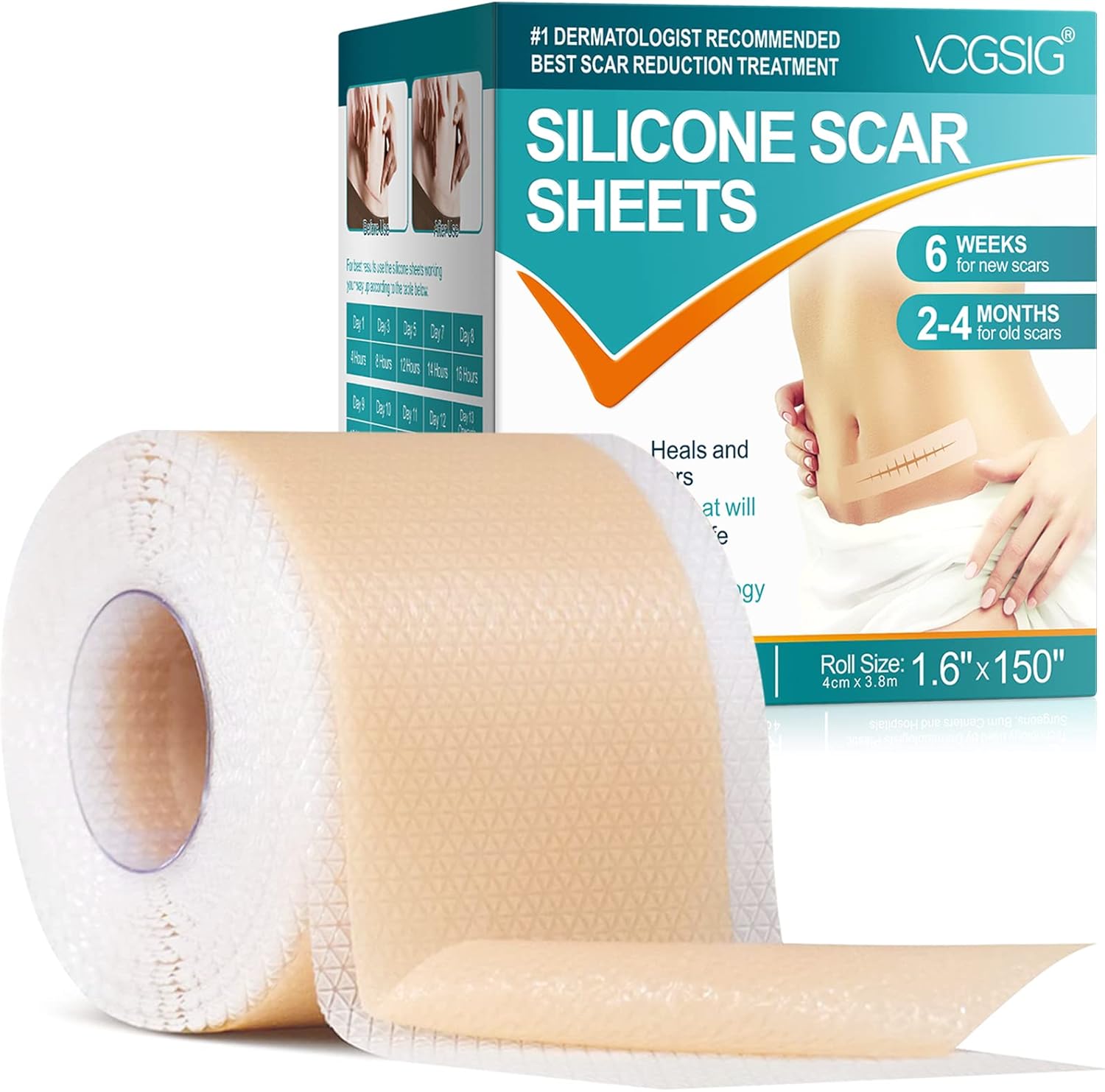 Silicone Scar Sheets, New Silicone Scar Tape Roll, Soft Silicone Strips for Scar...