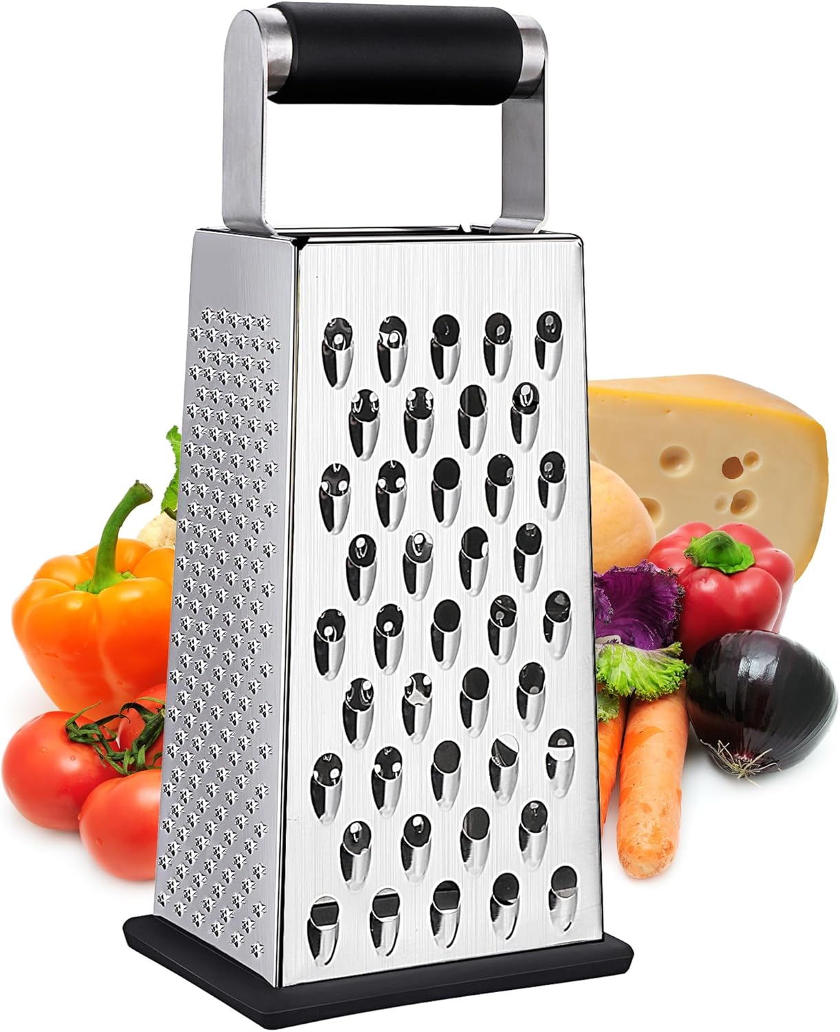 YC Kitchen Cheese Grater, Box Grater for Cheese Stainless Steel Vegetable Slicer...