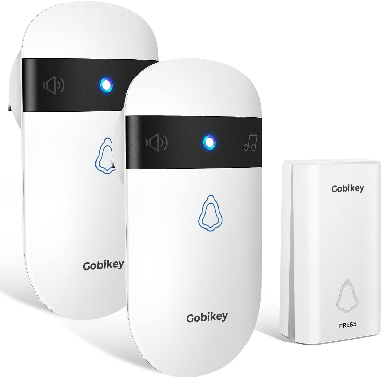 Wireless Doorbell,Self-Powered No Battery Door Bell, IP55 Waterproof Cordless Pl...