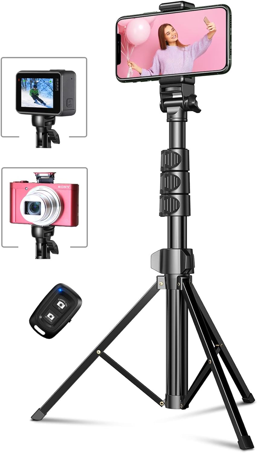 CIRYCASE 55.9" Phone Tripod, Extendable All-In-One...