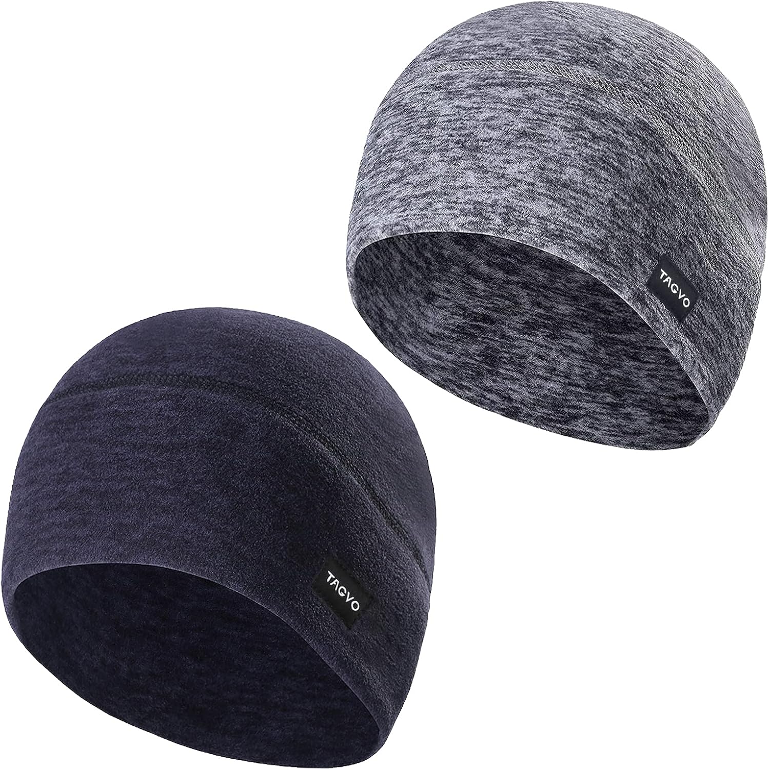 TAGVO 2 Packs Winter Thermal Fleece Running Hat, Beanie Cap Headwear with Ear Co...