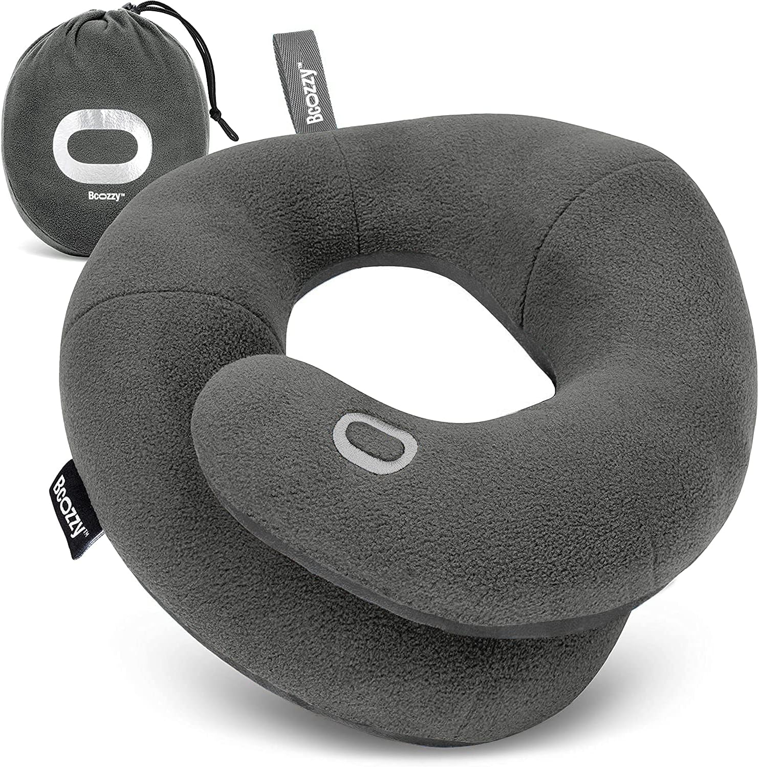 BCOZZY Travel Neck Pillow for Airplane – Patented Double Support for Head, Neck,...