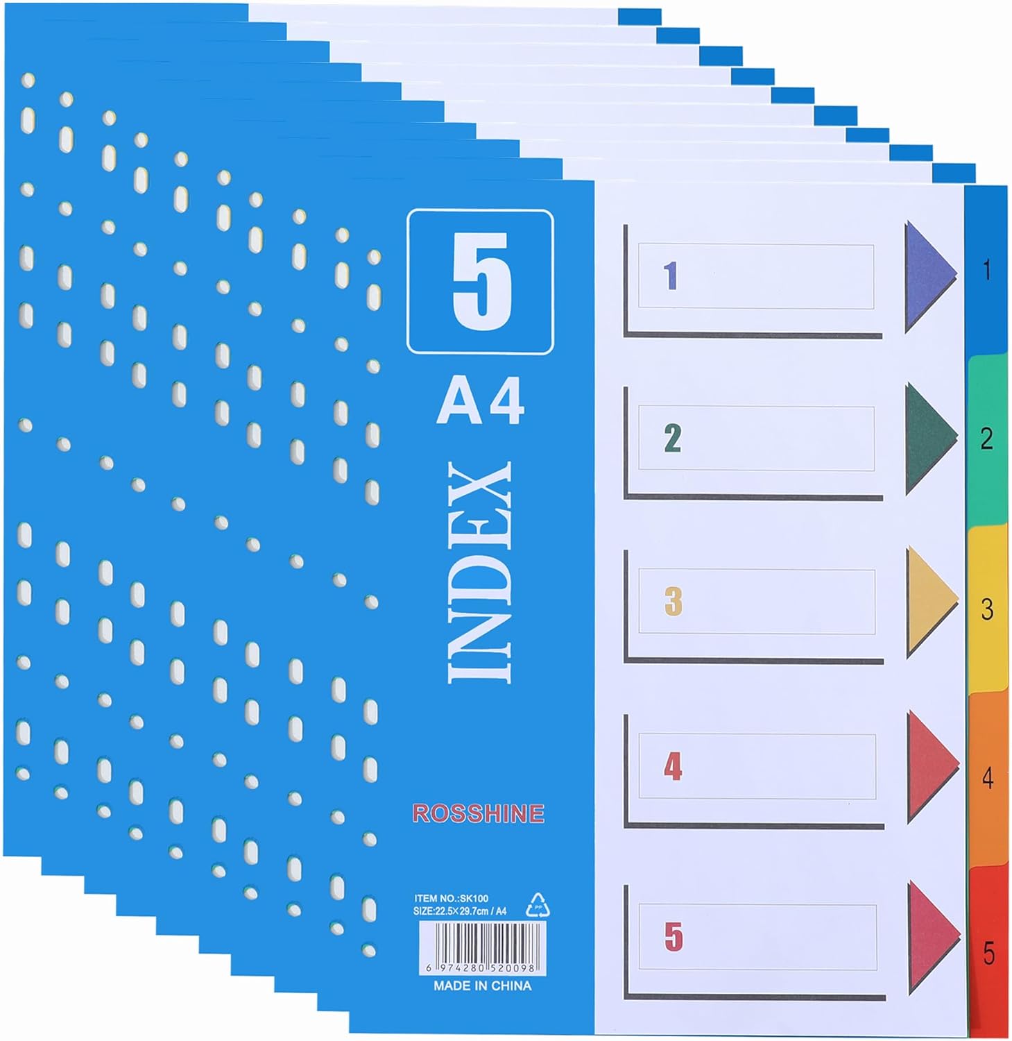 1-5 Part File Dividers A4, 【16Pack】 Plastic A4 Folder Dividers for Ring Binder...