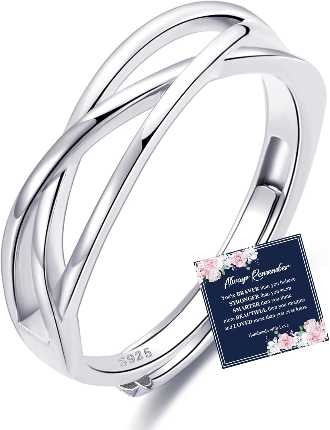 Sterling Silver Thumb Rings for Women S925 Silver Rings Cubic Zirconia Eternity...