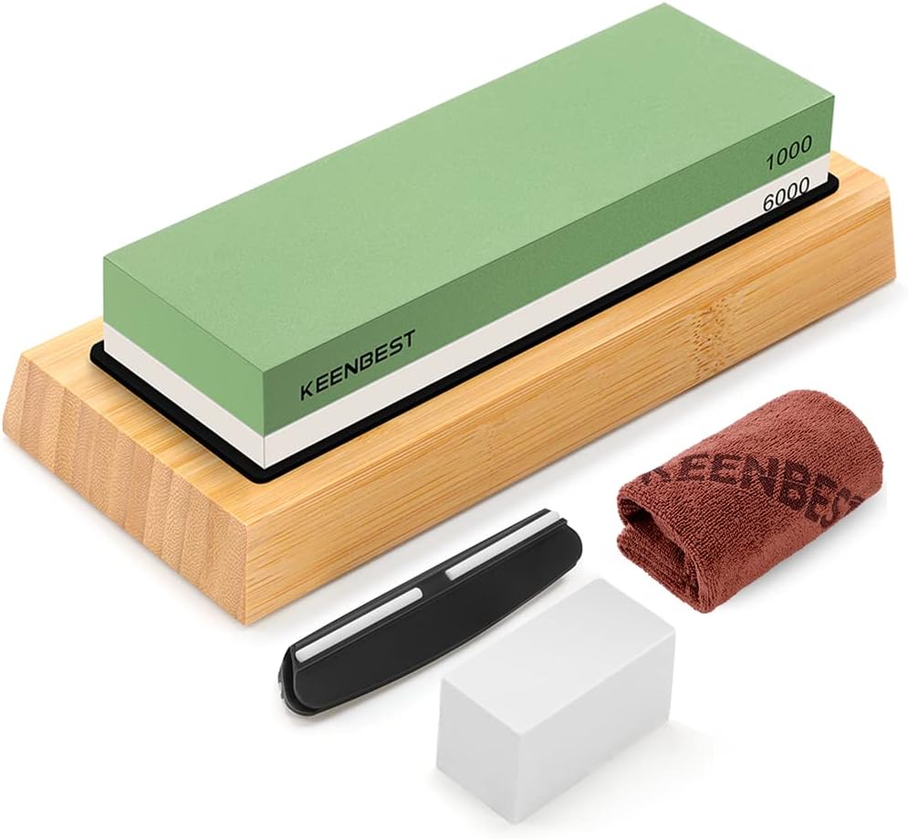 Sharpening Stones 1000 6000 Grit 2 Side Kitchen Knife Whetstone Water Wet Stone...