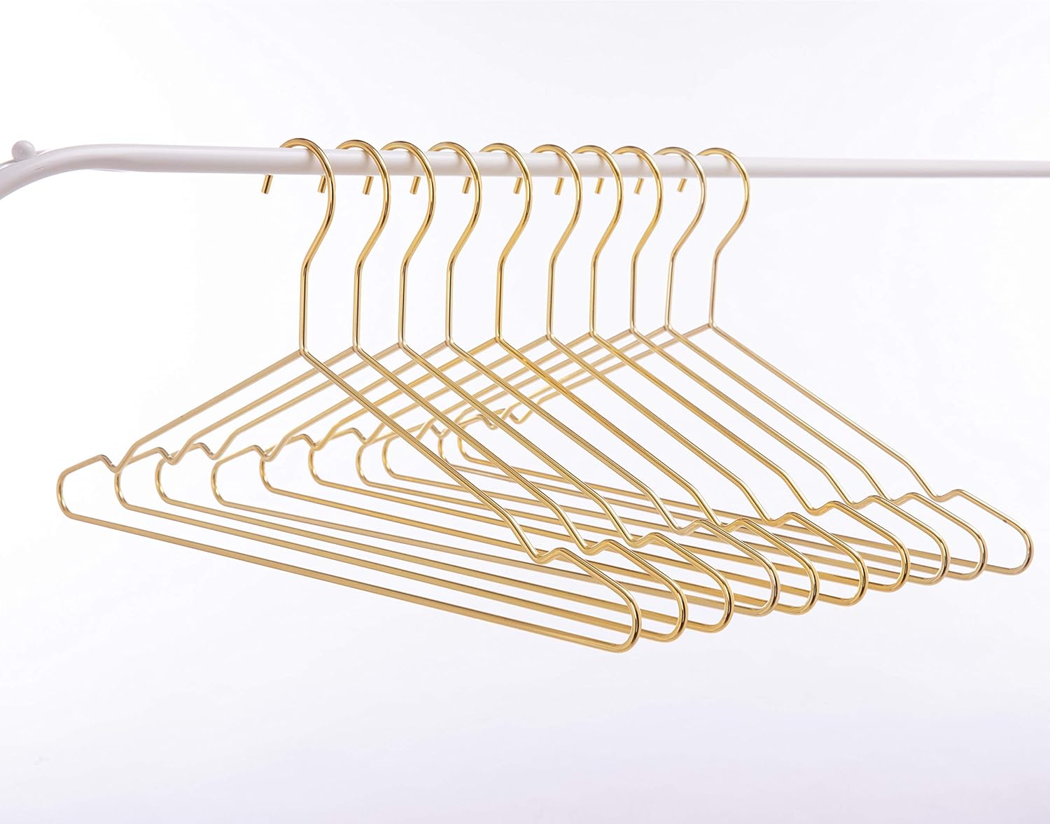 17 Inch 20 Pack Shiny Gold Metal Clothes Hanger, Coat Hanger, Suit Hanger, Dress...