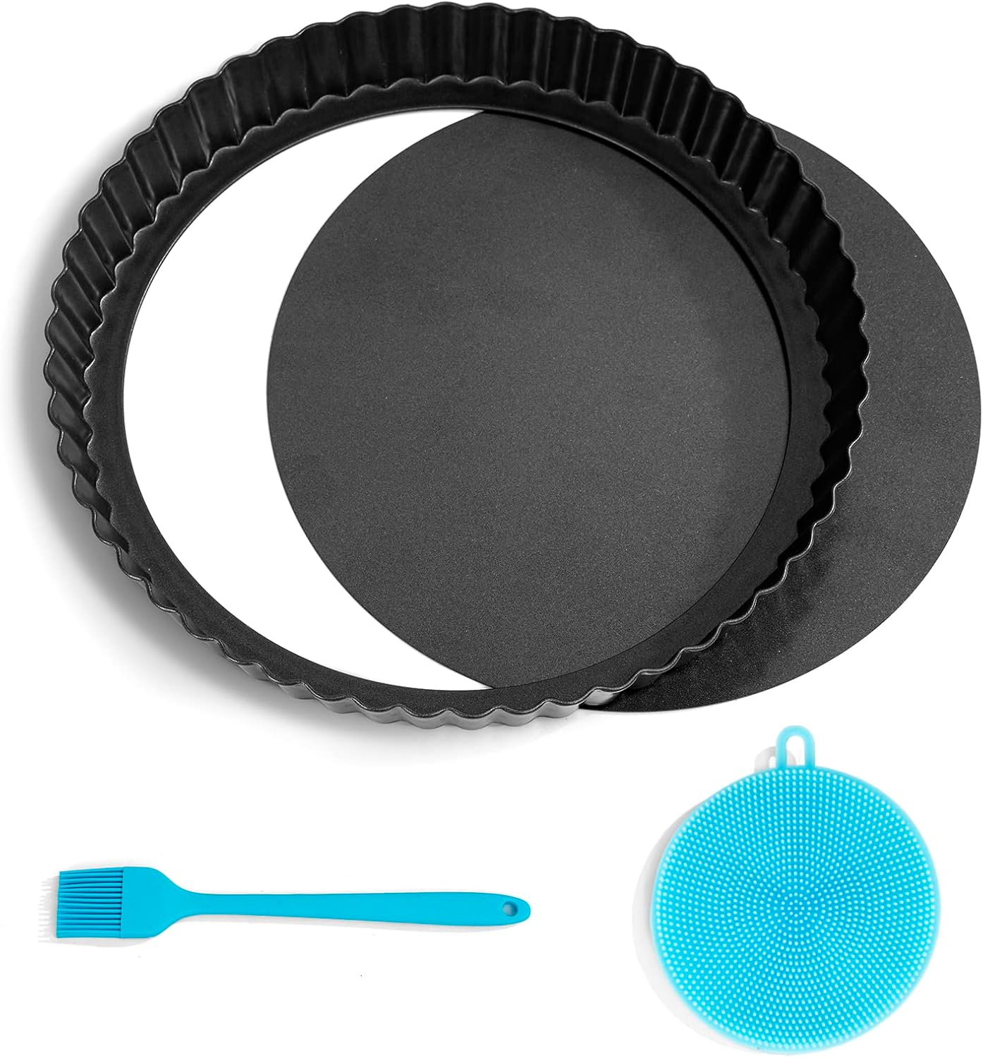Highkit Quiche Pan 22cm / 8.7inch, Non-Stick Tart Tin, Flan Tins with Loose Base...