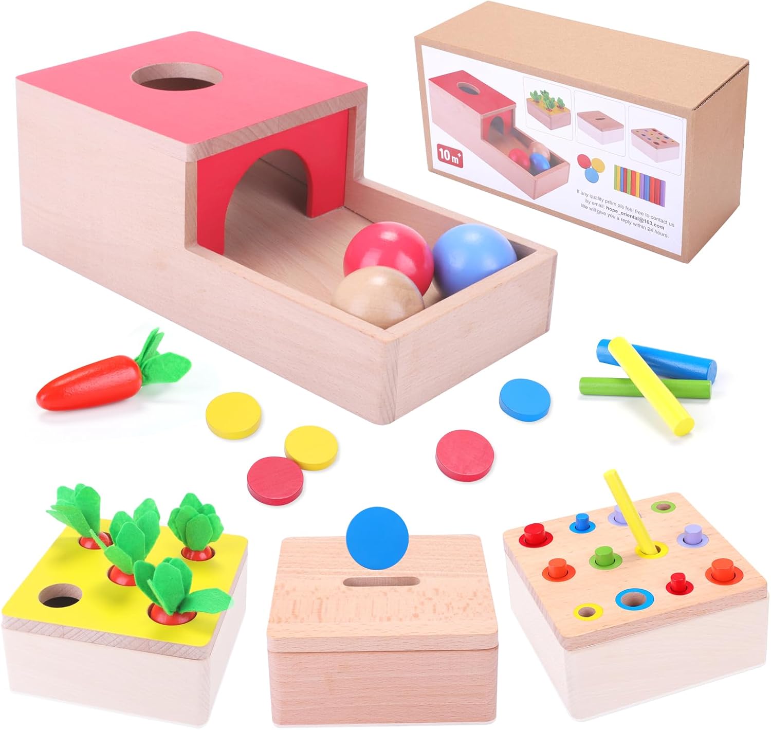 Baby Montessori Toys for 1 Year Old Boys Girls, Wooden Toys for 1 2 3 Year Olds,...