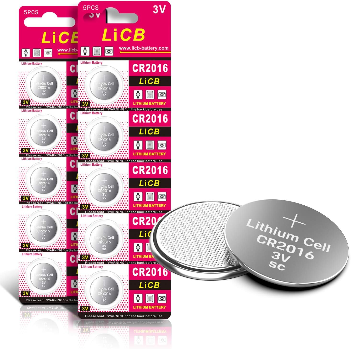 LiCB 10 PCS CR2016 3V Lithium Battery