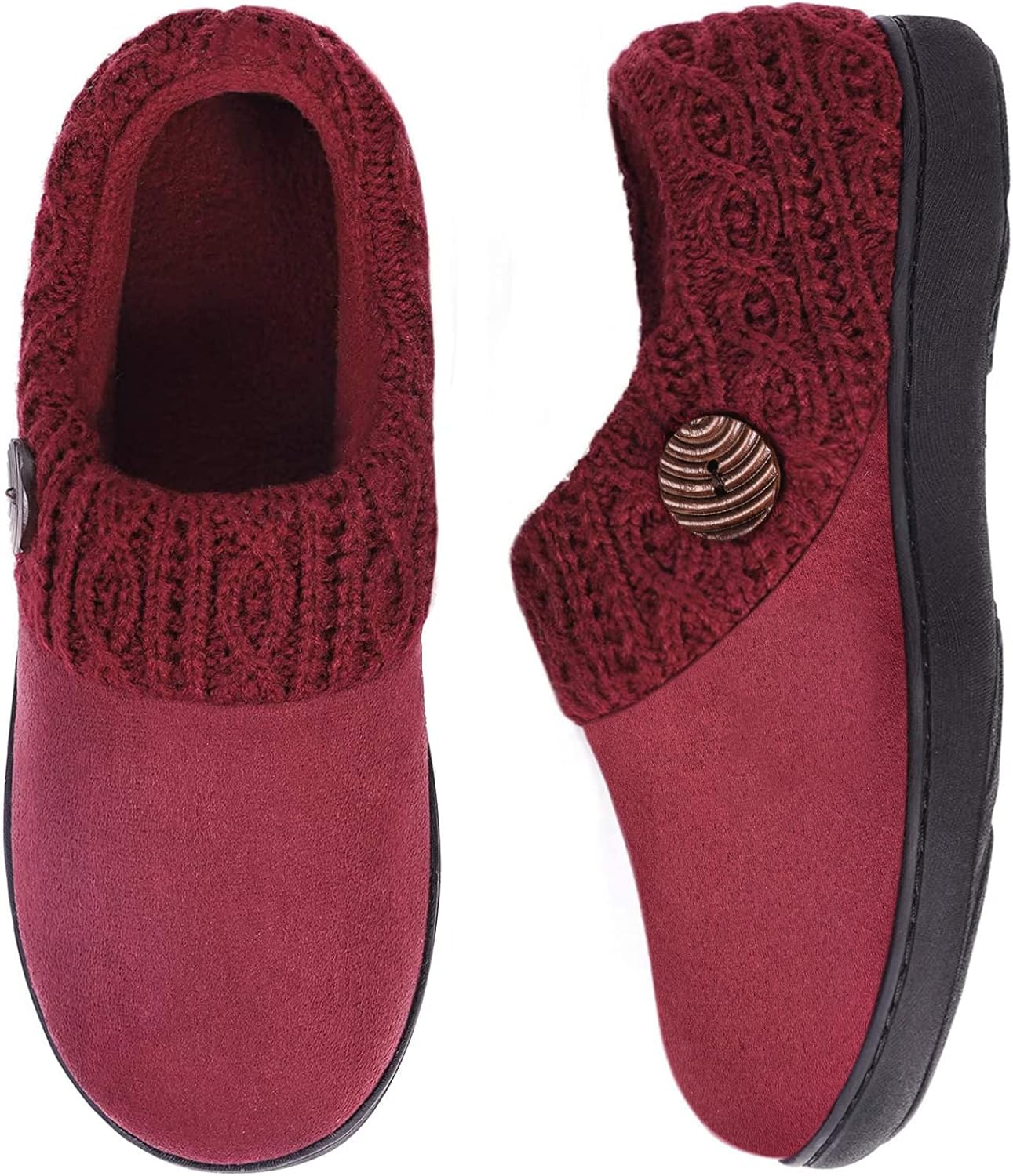 EverFoams Women's Microsuede Slippers Warm Comfy Memory Foam Indoor House Shoes...