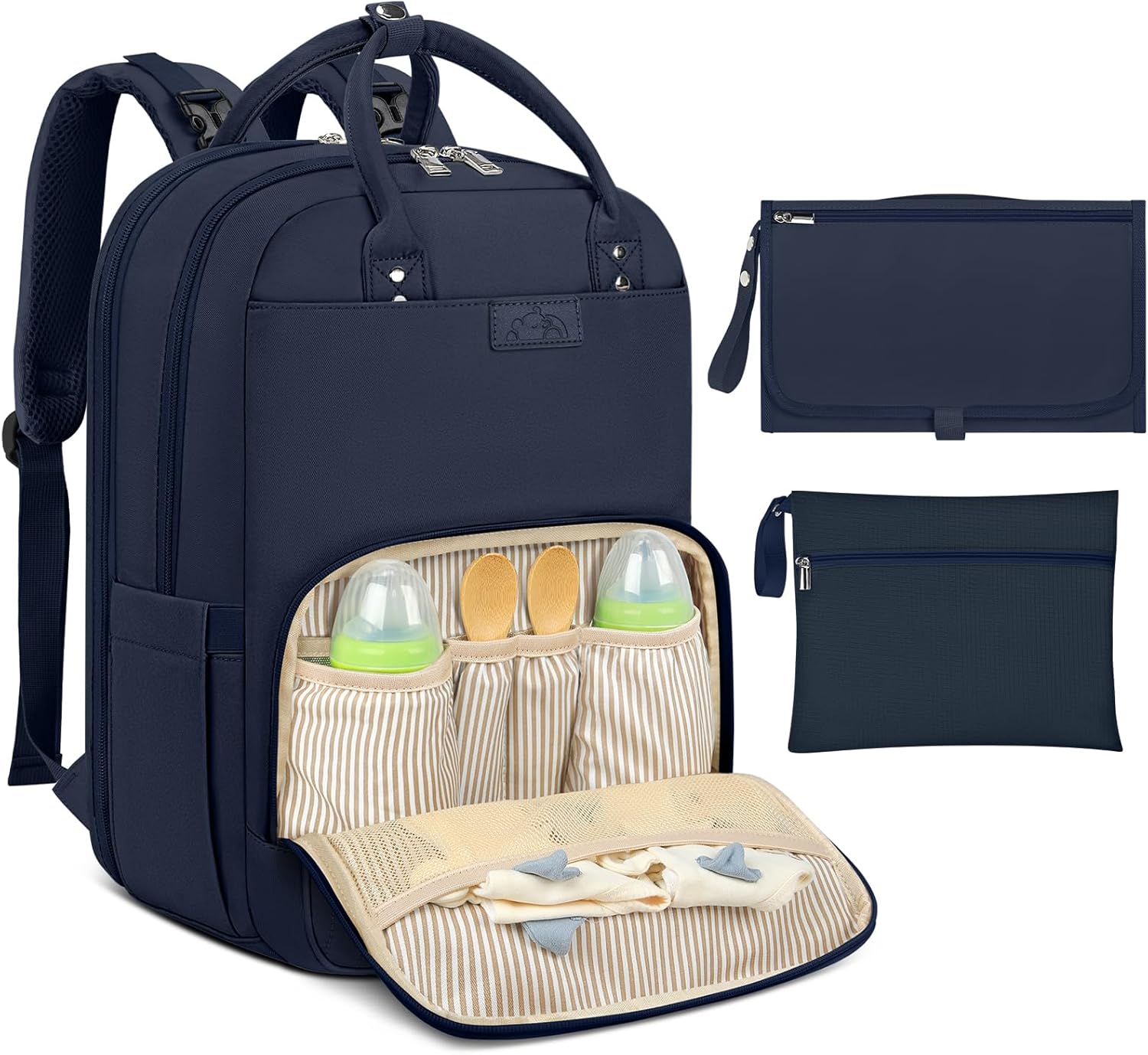 Baby Changing Bag Backpack with Portable Changing Mat Waterproof Nappy Bag Multi...