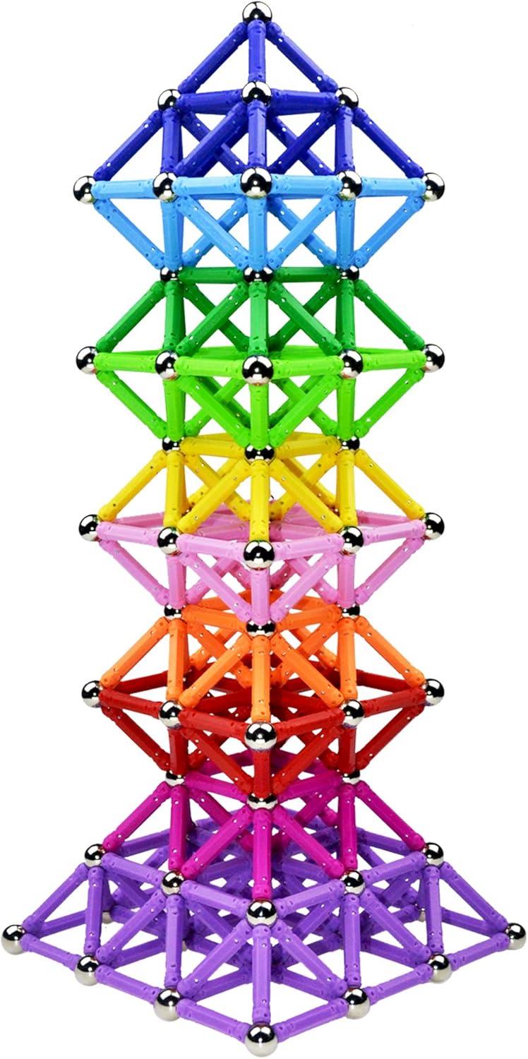 150 Pcs Magnetic Building Sticks Blocks Toys, Magnet Educational Toys Magnetic B...