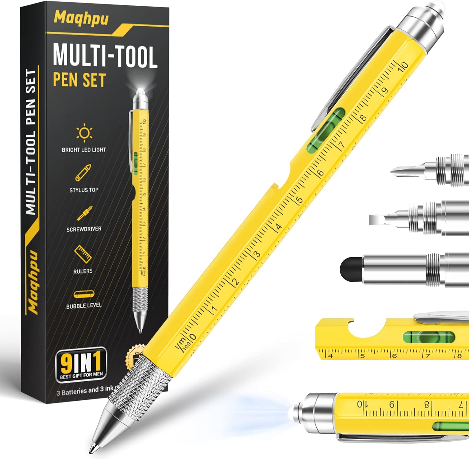 Maqhpu Gifts for Men Dad Gifts, Father's Day Gifts, 9 in 1 Multi Tool Pen Mens G...