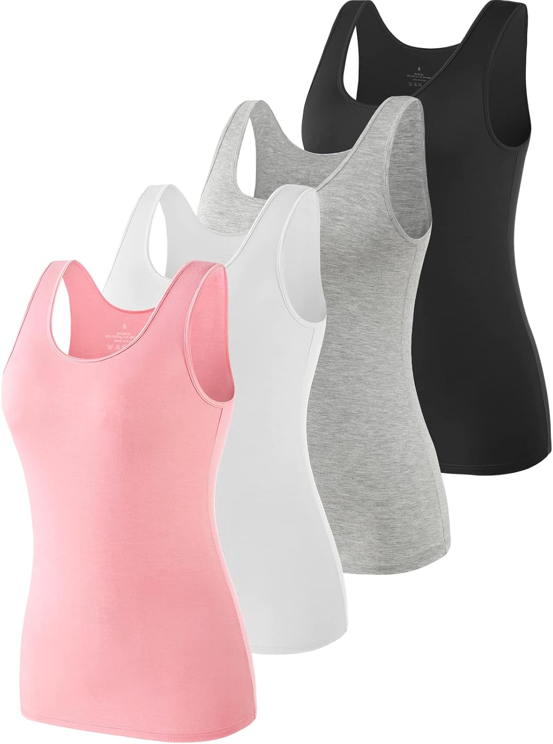 Vislivin Womens Supersoft Vest Tops Stretch Casual Tank Tops 3-4 Pack