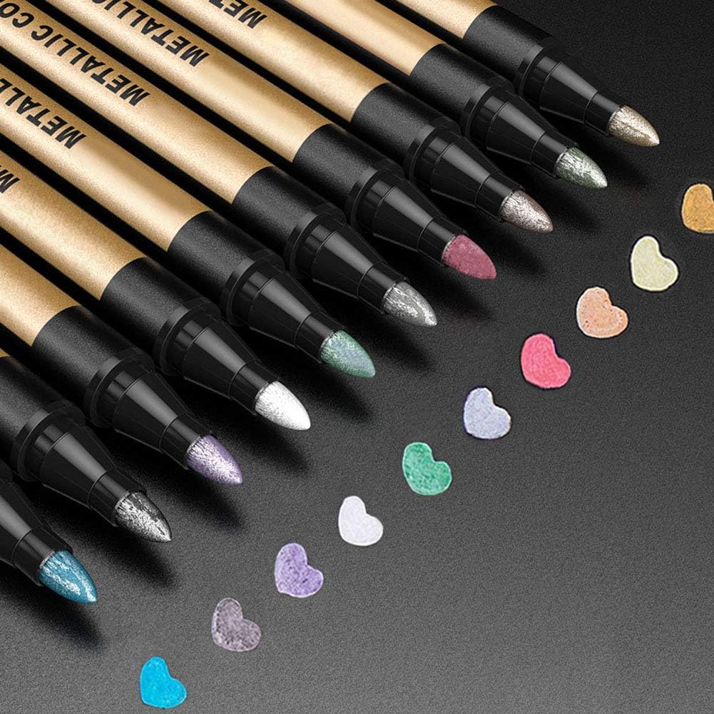 APOGO Metallic Marker Pens Metallic Pens 10 Art Pens Silver Pens Scrapbook Pens...