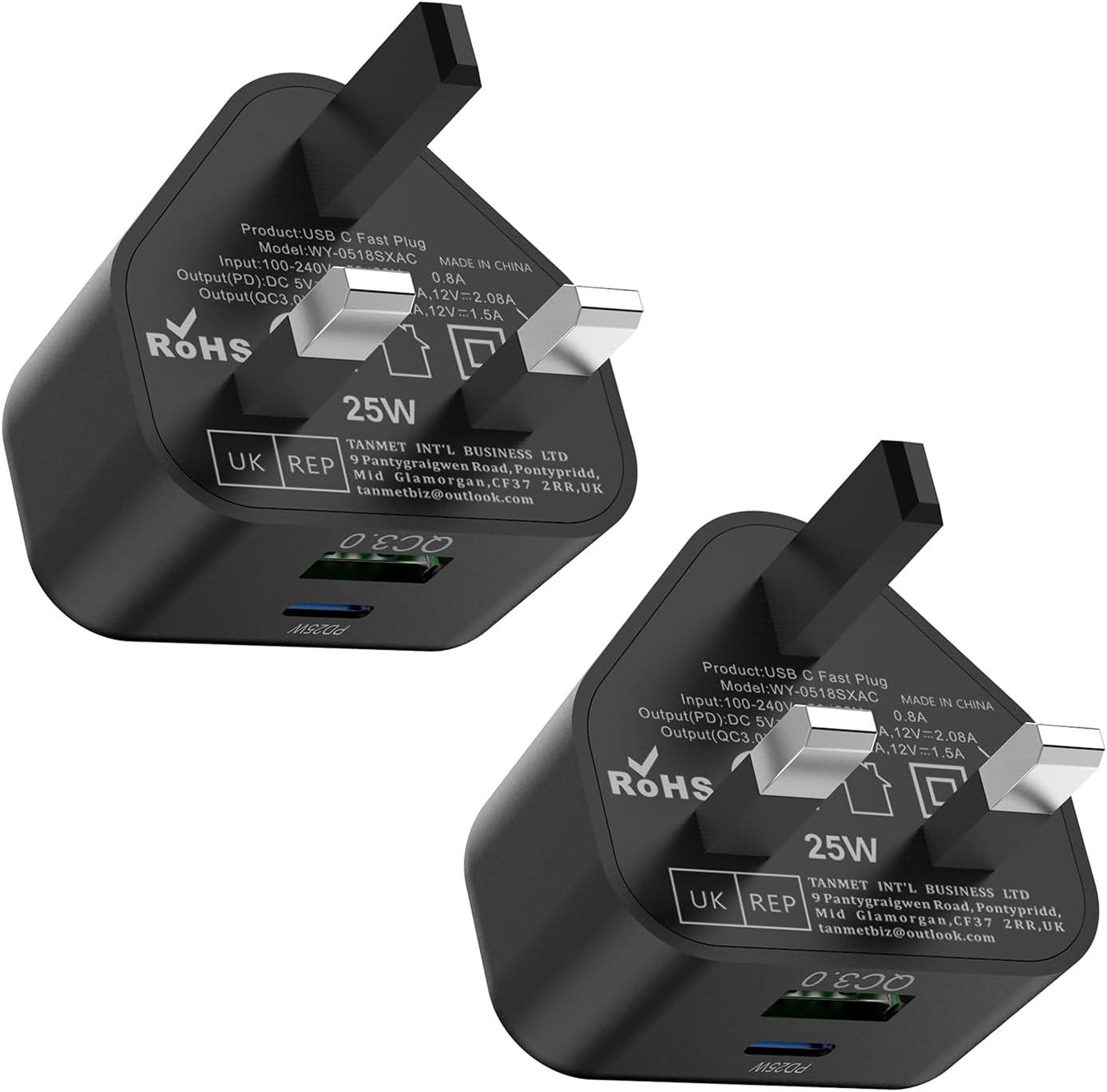 Samsung 25W Super Fast Charger Plug 2-Pack, USB C PD 3.0 Adapter for Galaxy S24,...