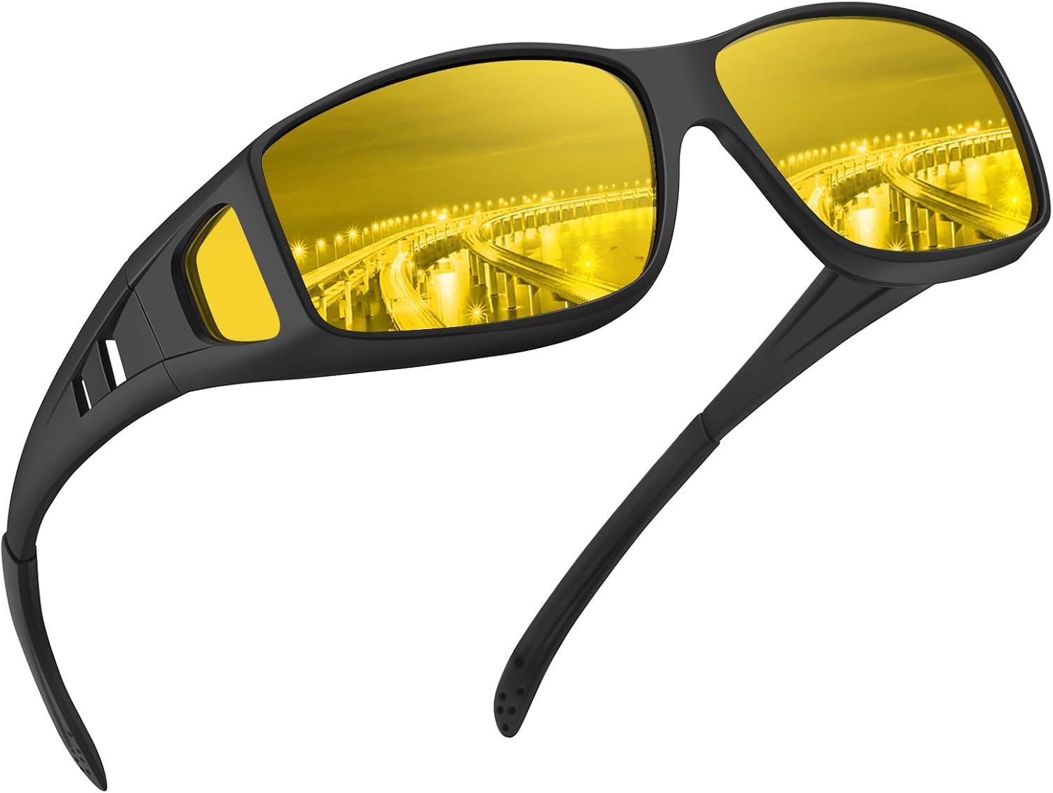 Night Driving Glasses Night Vision Glasses Fit Over Glasses Sunglasses for Men P...