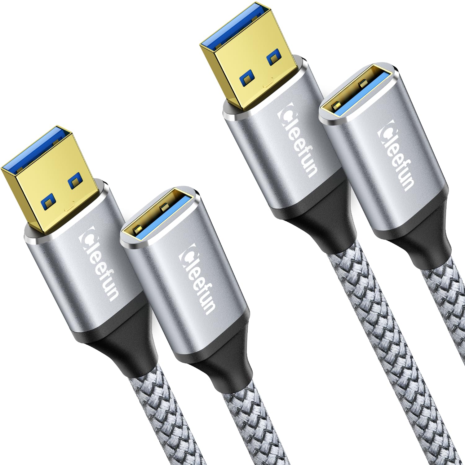 CLEEFUN USB 3.0 Extension Cable 0.5m, 2-Pack Type A Male to A Female Cable 5Gbps...