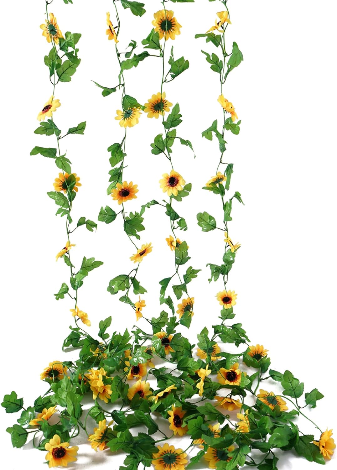 Beferr 4 Pcs Artificial Sunflower Garland Fake Silk Sunflowers Daisy Vines Yello...