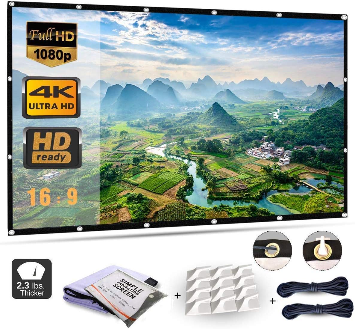 Mebios 120 Inch Projection Screen, Portable HD 4K Screen for School Home Theatre...