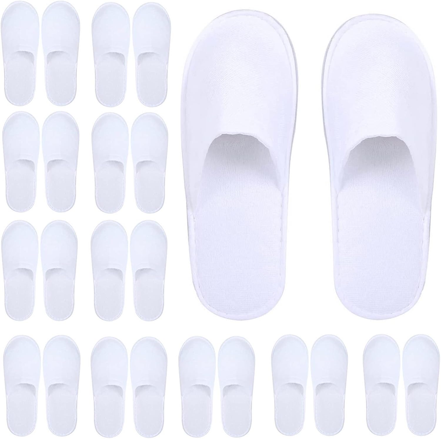Kuou 12 Pairs Disposable Spa Slippers, Closed Toe Womens White Slippers for Girl...