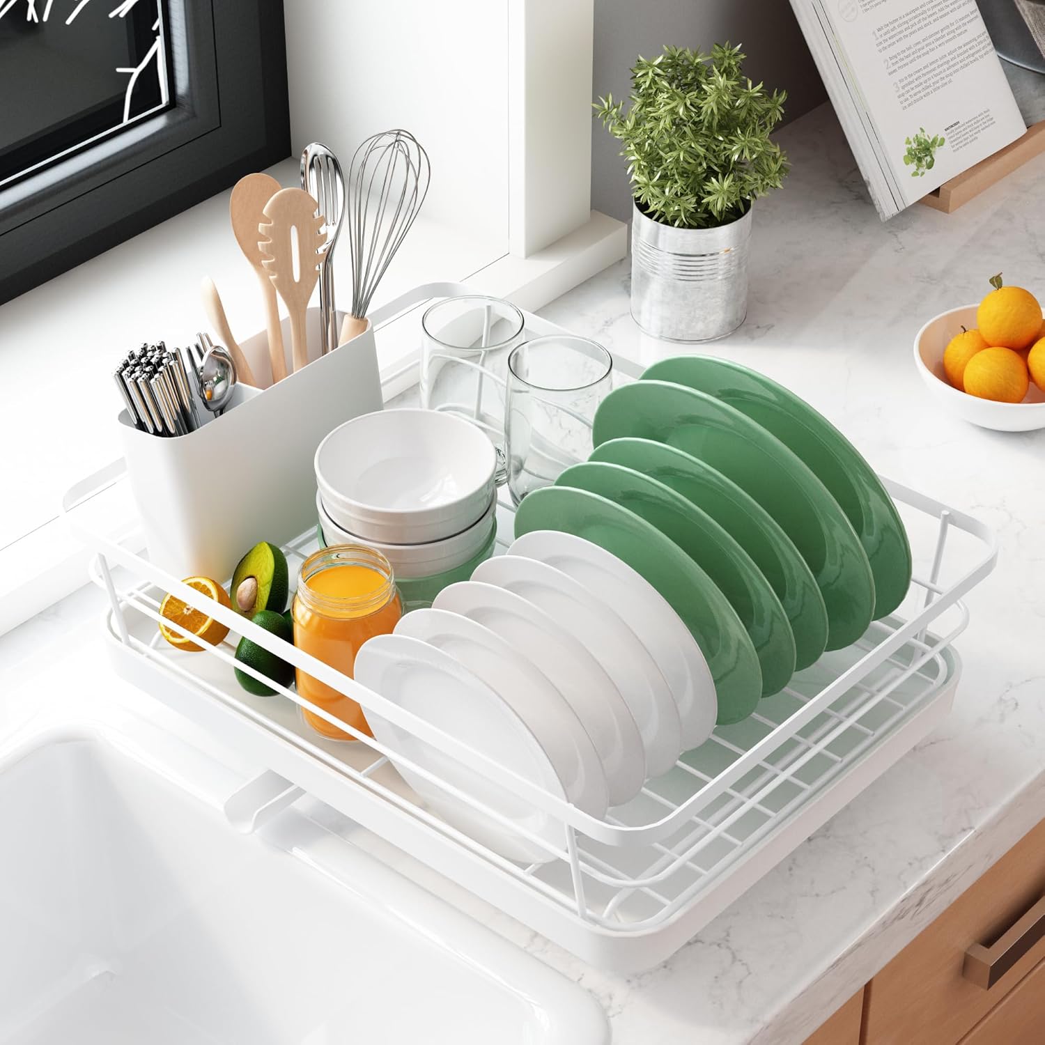 Kitsure Dish Drying Rack- Space-Saving Dish Rack, Dish Racks for Kitchen Counter...