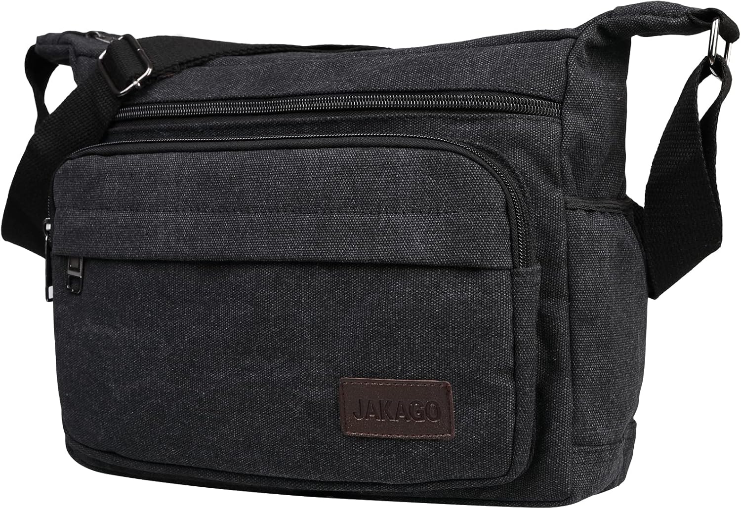JAKAGO Messenger Shoulder Bag 13 Inch,Multi Pockets Canvas Crossbody Bag for Men...