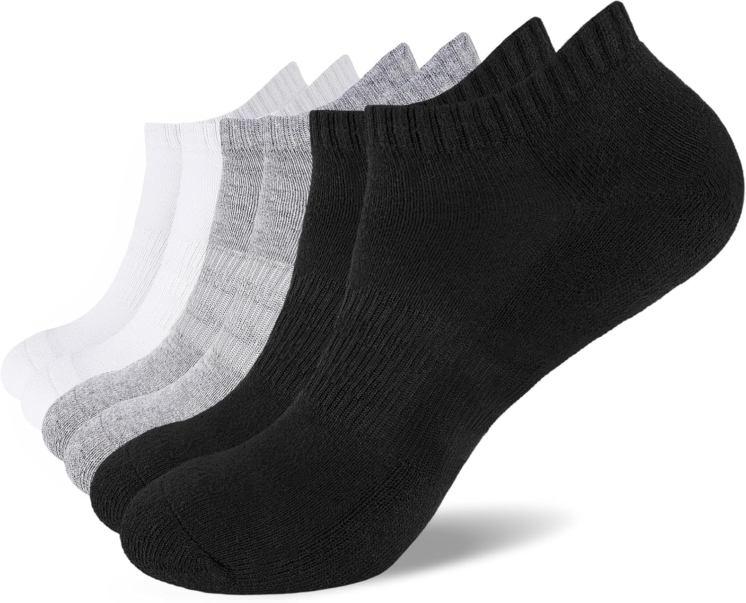 Niorasen Mens Trainer Socks, 3 Pairs Cushioned Ankle Running Socks, Breathable S...