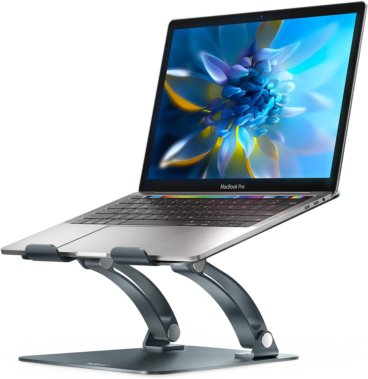 NULAXY Laptop Stand, Ergonomic Height Angle Adjustable Laptop Riser Holder Compa...
