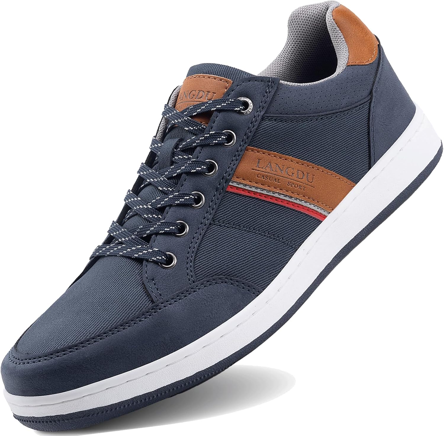 LANGDU Mens Casual Shoes Trainers Walking Fashion Sneakers Breathable Lightweigh...