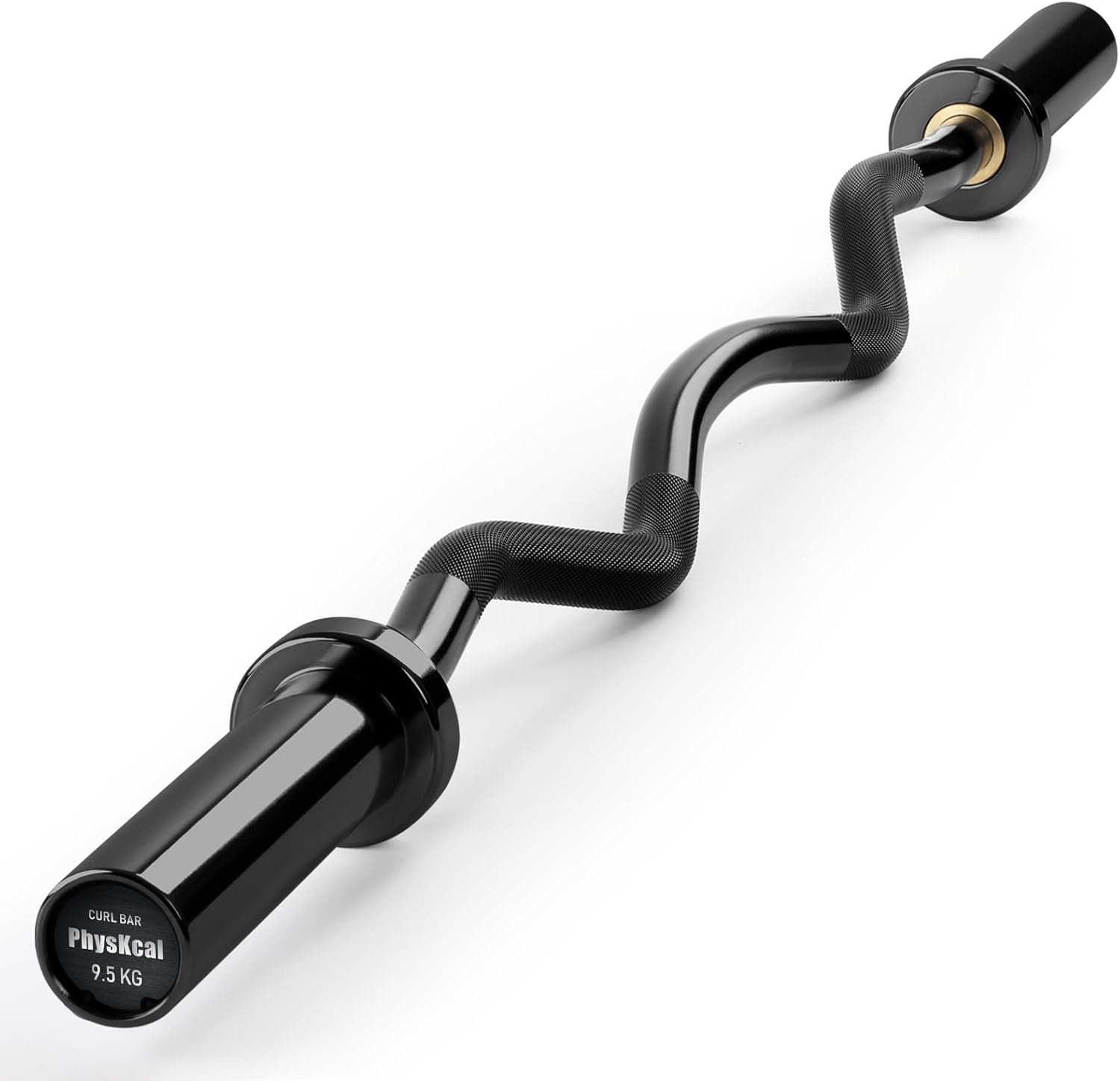 PhysKcal 4-6ft Olympic Barbell, EZ Curl Bar with Smooth Bushing & Bearing for 2'...