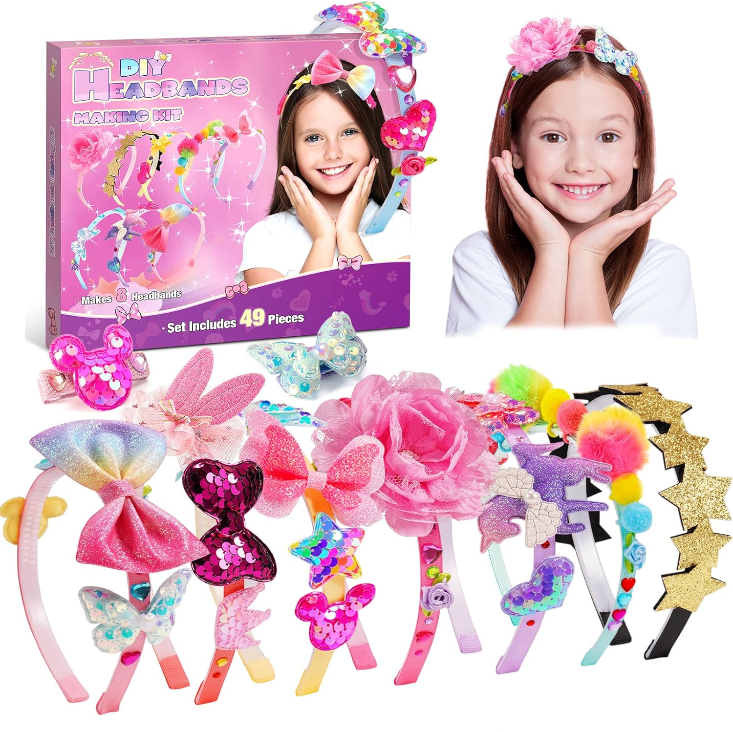 Art and Craft Kits for Kids, Headband Making Kit for Girls 3-10 Year Old Girls G...