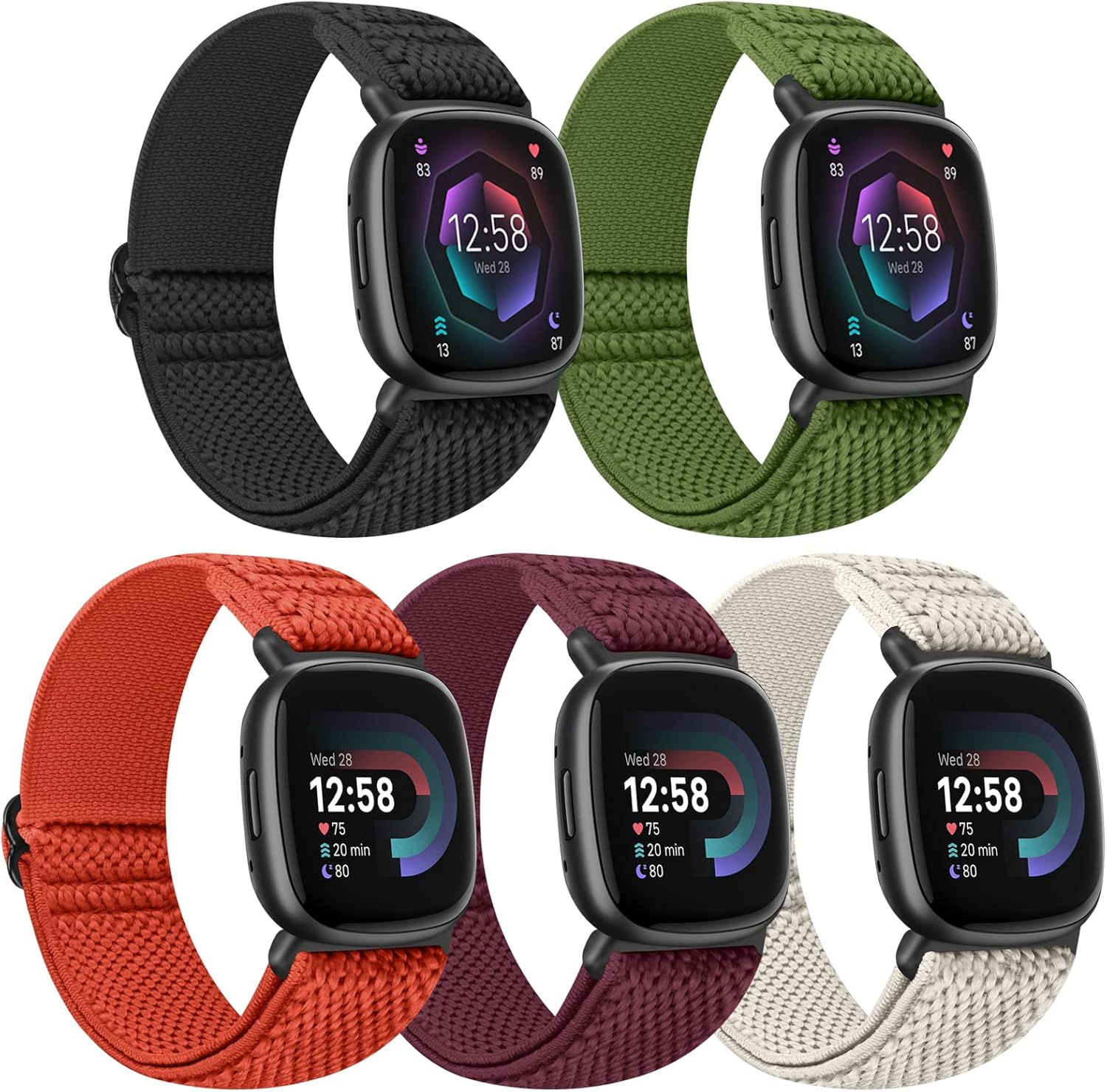 Tiptops 5 Pack Straps Compatible for Fitbit Versa 4/Fitbit Sense 2 Straps/Fitbit...
