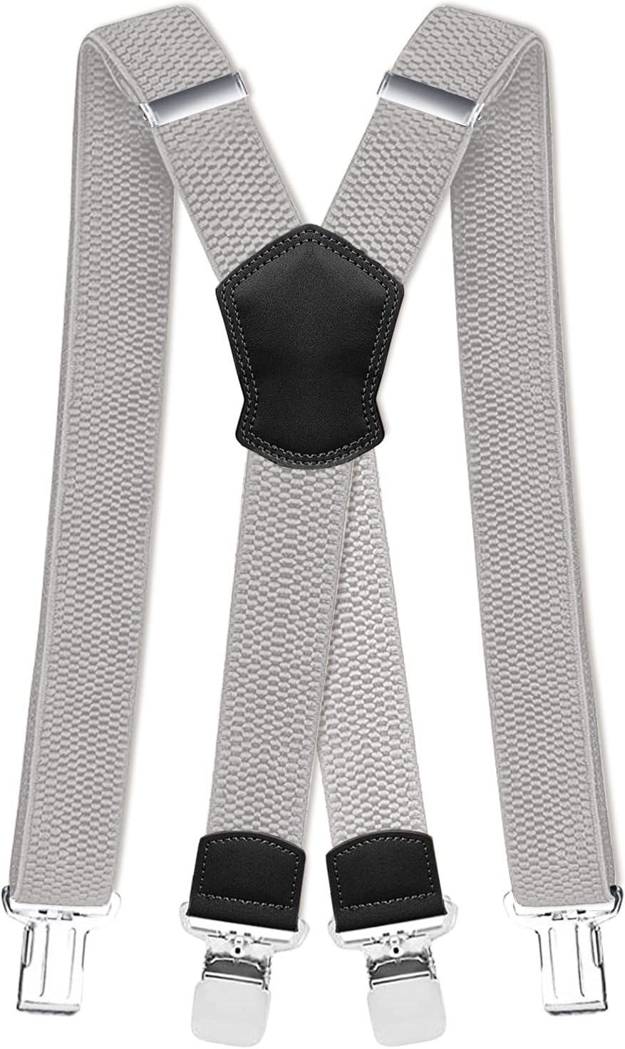 Pejoye Mens Braces 4 cm Wide 1.5 inch Heavy Duty Suspenders for Trousers with 4...