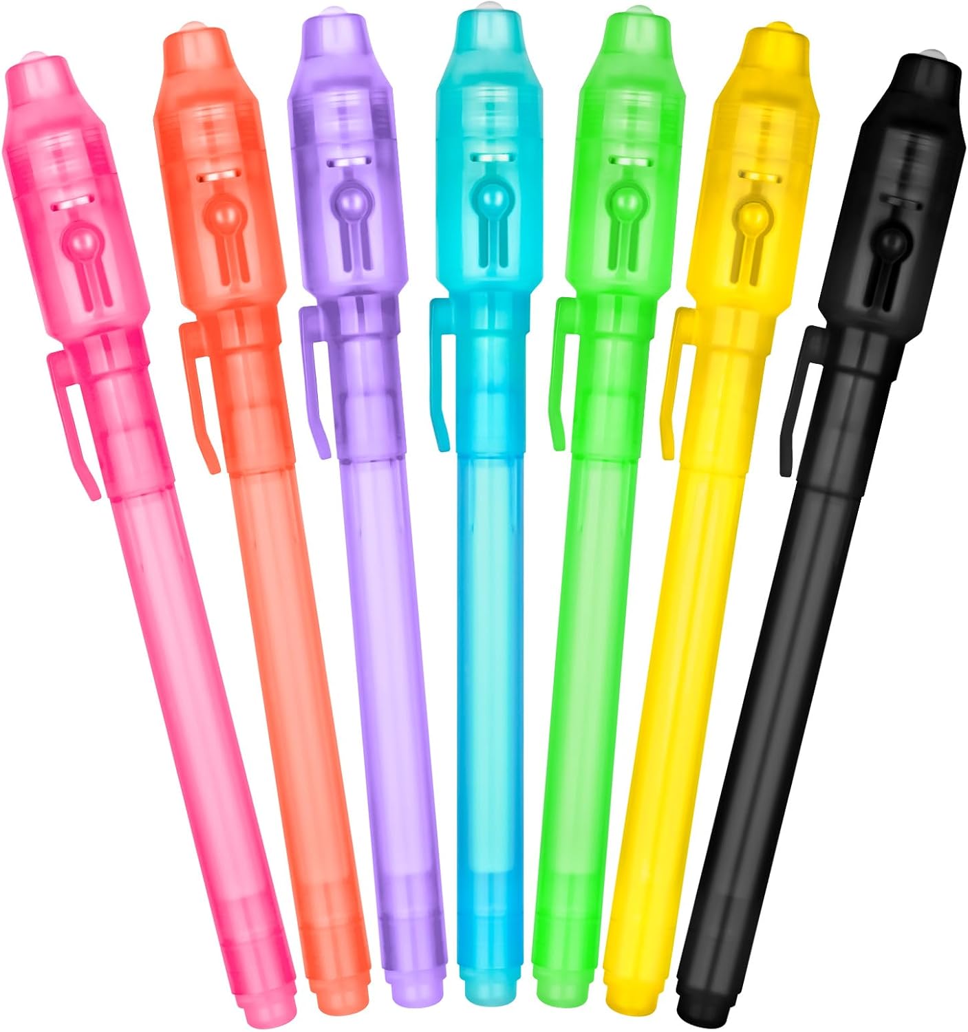 OFFCUP Invisible Ink Pen, 7pcs Spy Pen with UV Light, Magic Marker Pens with UV...