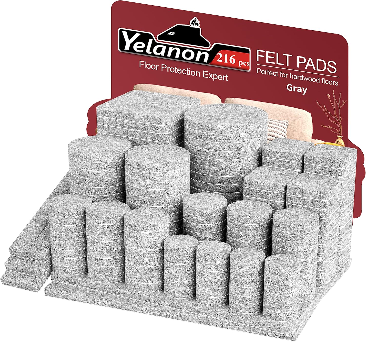 Felt Furniture Pads -216 Pcs Furniture Pads Hardwoods Floors Self Adhesiv, Cutta...